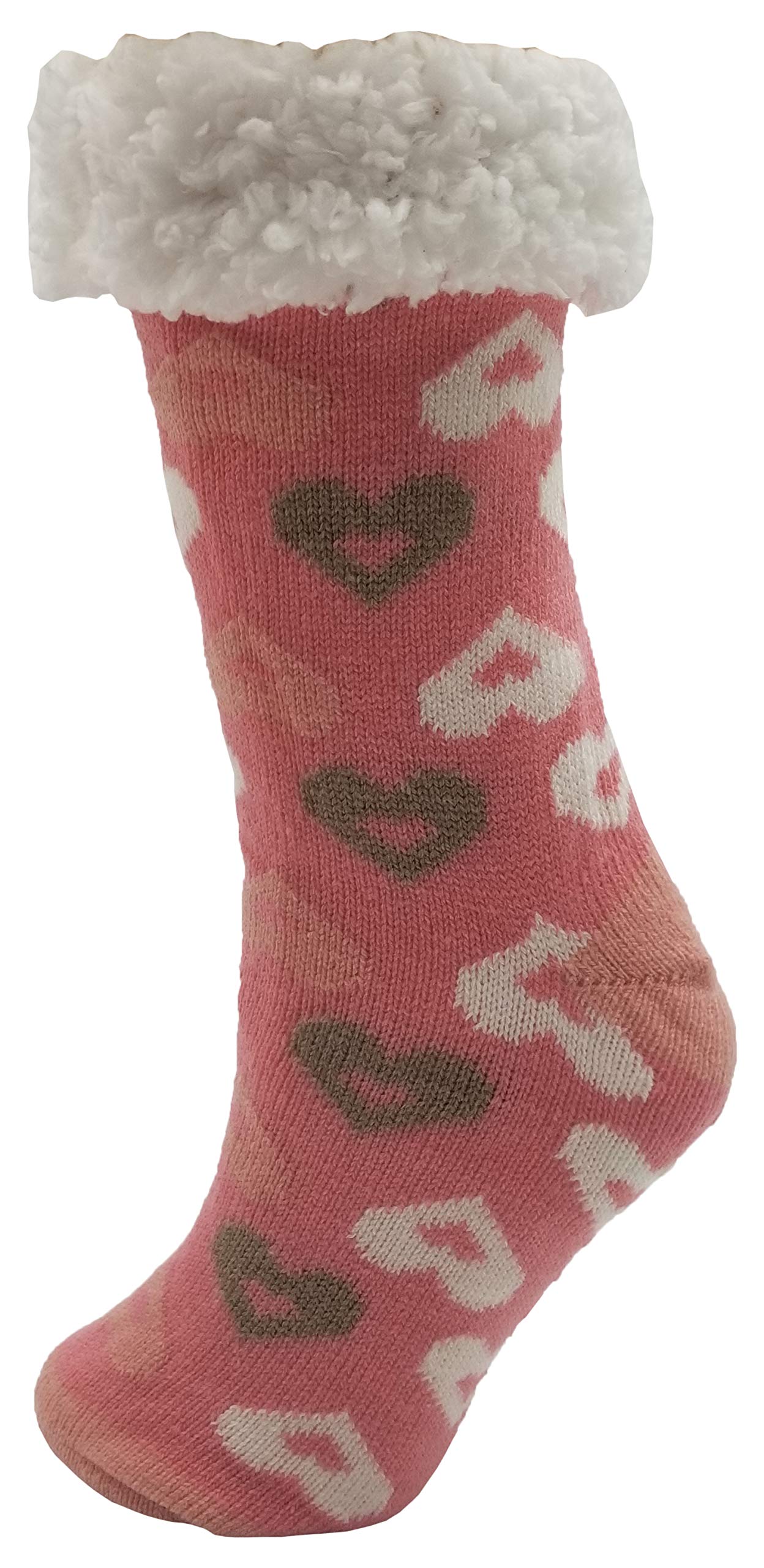 Heart Print Crew Socks for Women, Bulk Valentines Day Pink Love Colorful Pattern Novelty Galentines, Mothers Day