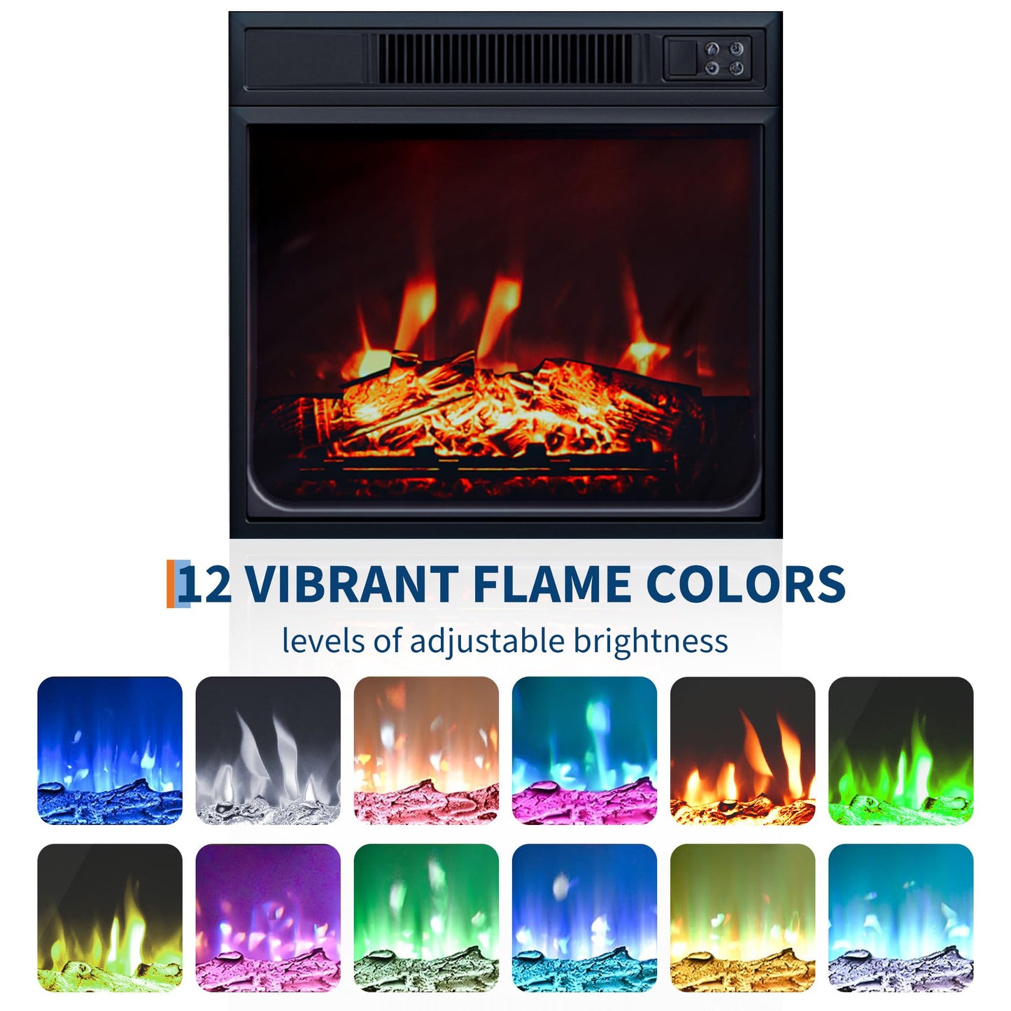 67" Recessed Electric Fireplace - 1500W WiFi Heater, 12 Flame Colors, Wall Mounted & Remote Control, Low Noise Insert for Living Room&Bedroom
