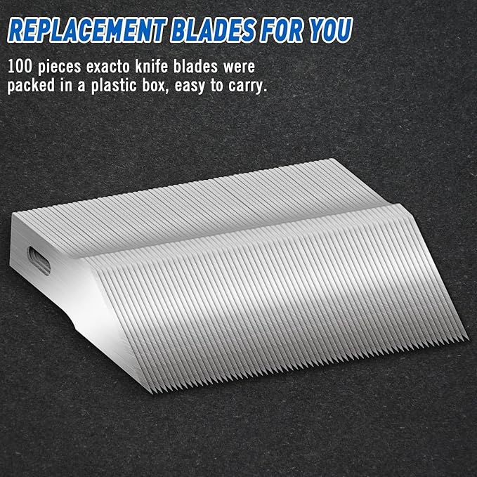 DIYSELF 100 Pack Exacto Blades #24 - Hobby Knife Replacement Blades Refills for Precision Knife - Exacto Knife Blade for Craft Knife - High Carbon Steel - Craft Precision Knife Blade (#24)