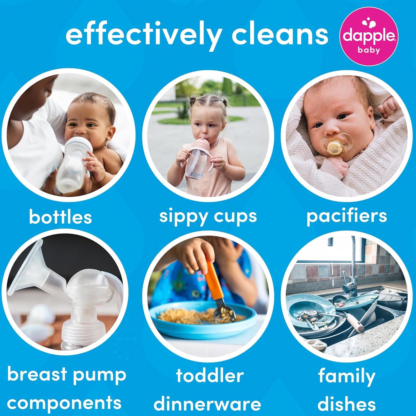 Dapple Baby Bottle & Dish Foaming Power Spray, Hypoallergenic Dish Soap for Baby Bottles, Powered by Plants, Fragrance Free, 16.9 Fl Oz (Pack of 2)