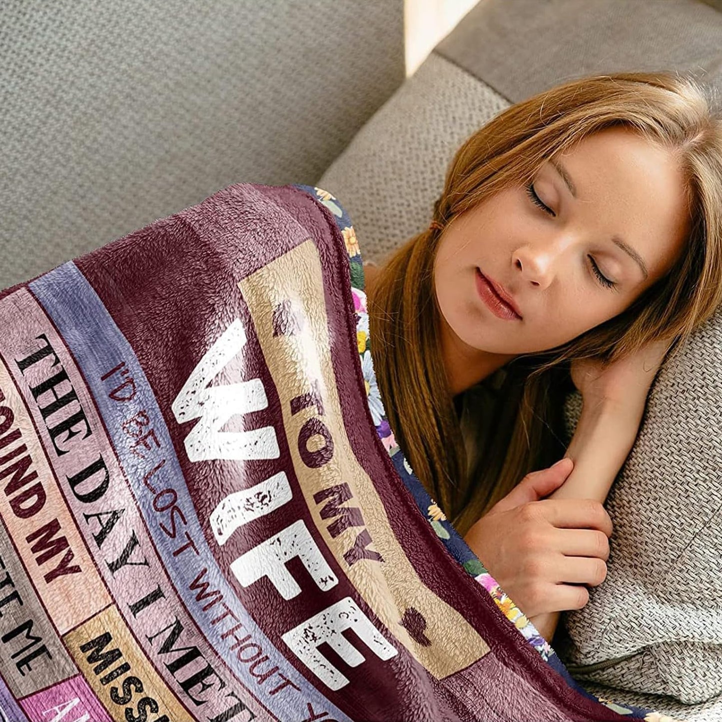 JTUOW Blanket for Wife - Romantic Anniversary Birthday Present from Husband - I Love You Warm Gift for Christmas, Valentine's, Mother's Day