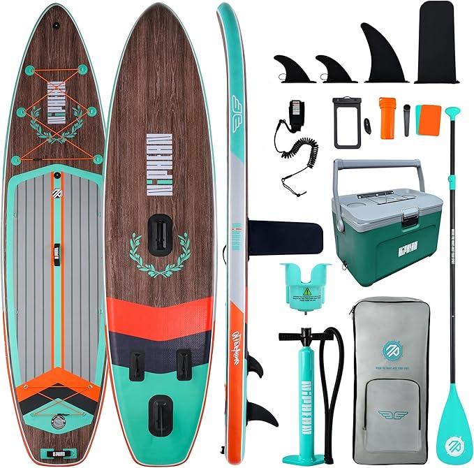 Niphean (Extra Large) Inflatable Paddle Board, SUP for 2+1 People/Family and 4-Layer Insulated Paddle Board Cooler Box