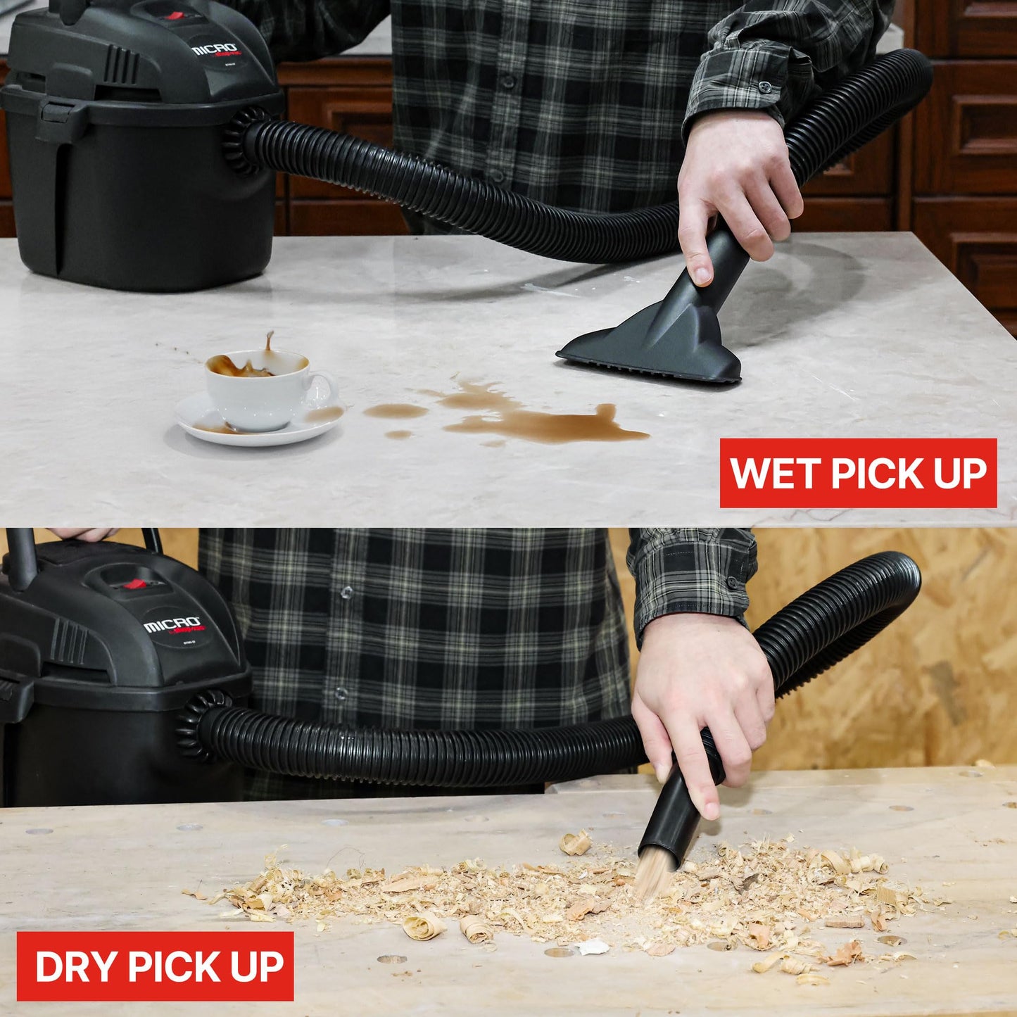 Shop-Vac 2021005 1 Gallon Micro Wet/Dry Vacuum, 1.0 Peak HP, 1.25 Inch Diameter x 4 Foot Hose, 6 Food Cord, Lightweight And Portable, Quick Wet/Dry Pickup