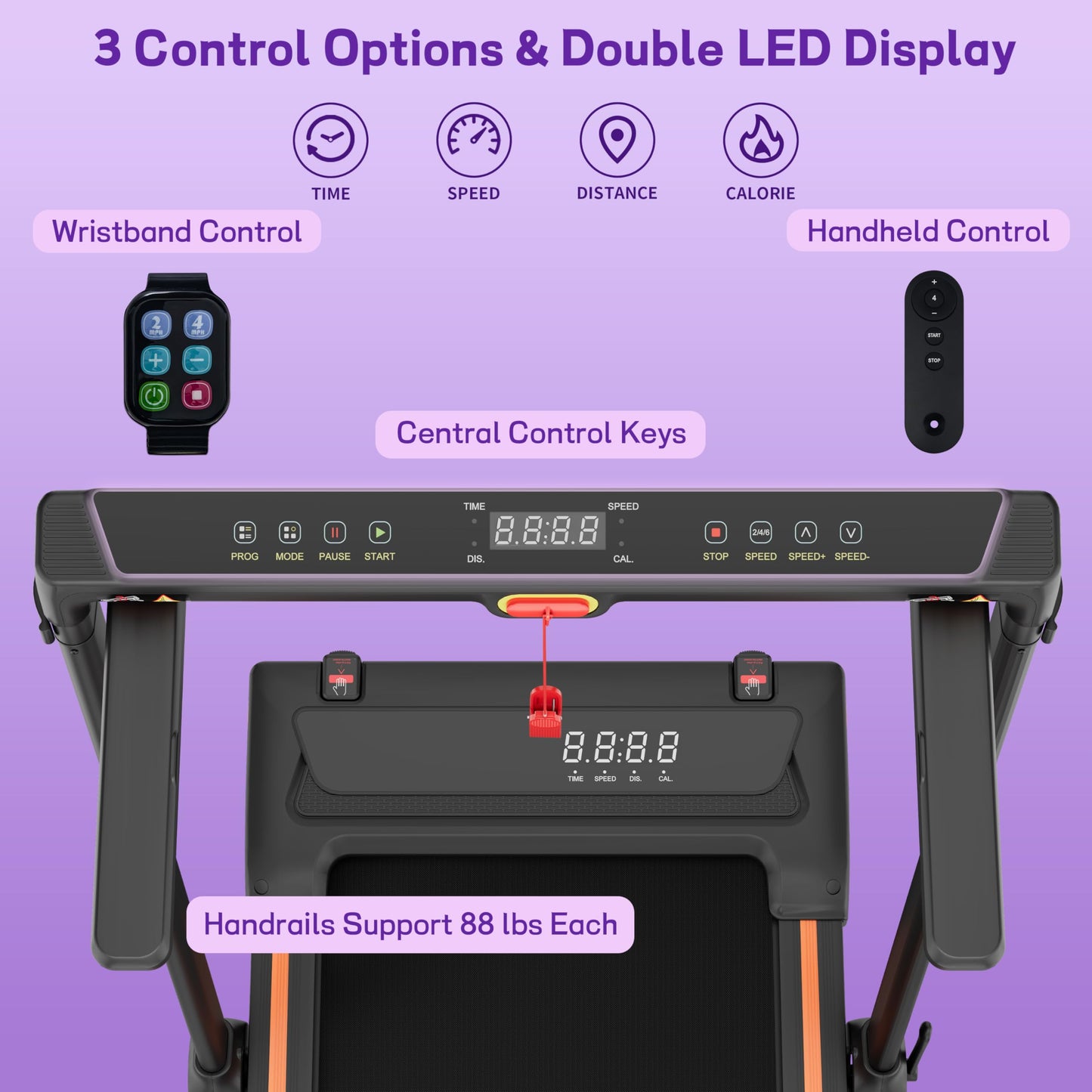 Walking Pad Treadmill for Home with Handle bar and Removable Desk, 4.0HP Foldable Under Desk Treadmill with Incline, 0.6–8 MPH, 330 lb Compact Treadmill for Small Spaces with Wristband Remote Control