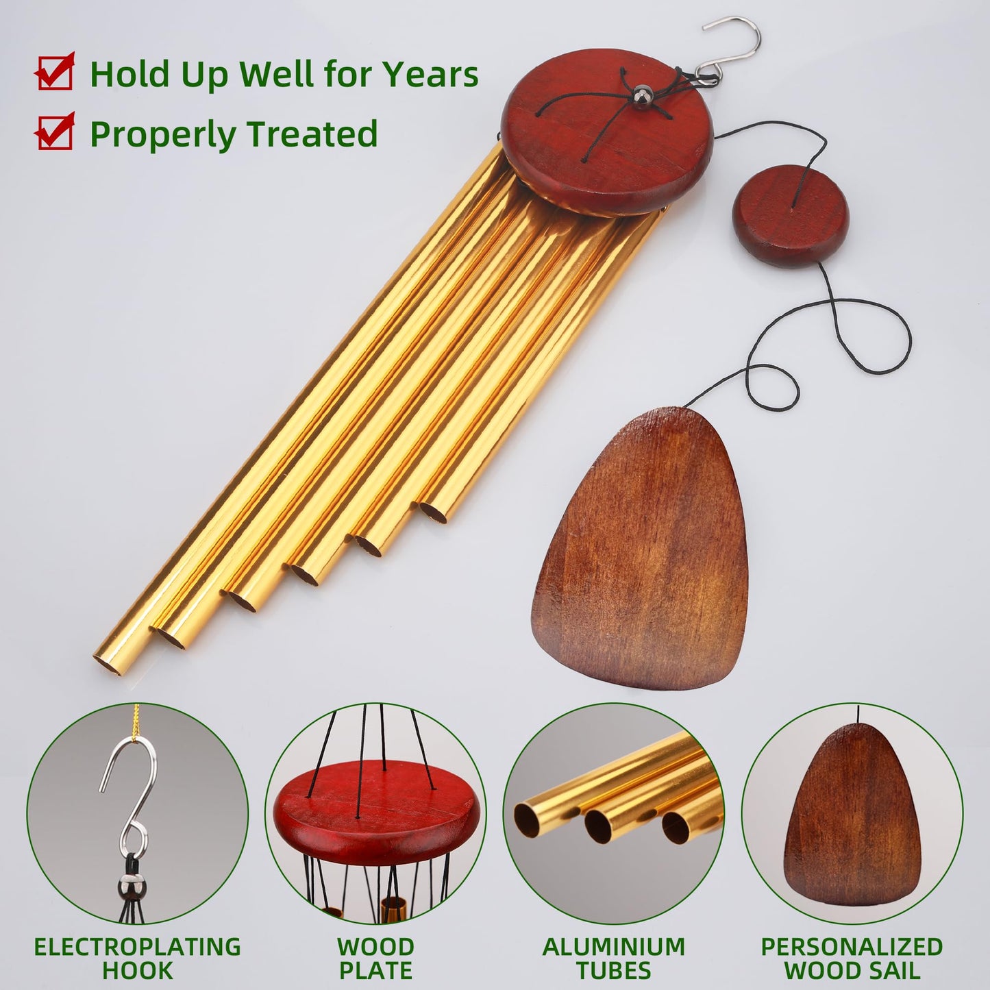 50th Anniversary Present for Parents, Happy 50th Anniversary Wind Chime, Parents 50 Years of Marriage, Mom and Dad Golden Wedding Gifts for Mom and Dad Parents