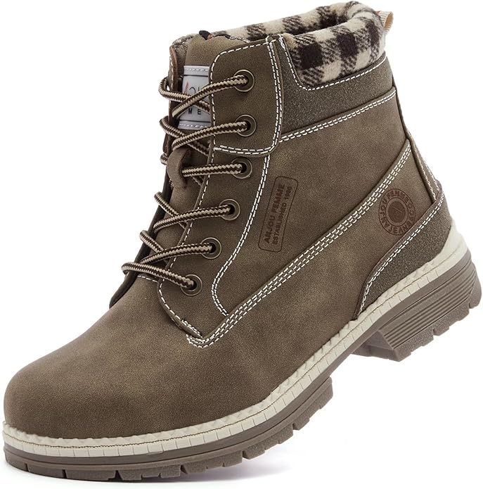 ANJOUFEMME Work Hiking Boots for Women Waterproof - Womens Outdoor Ankle Boots Lightweight Snow Winter Boots for Trekking ...