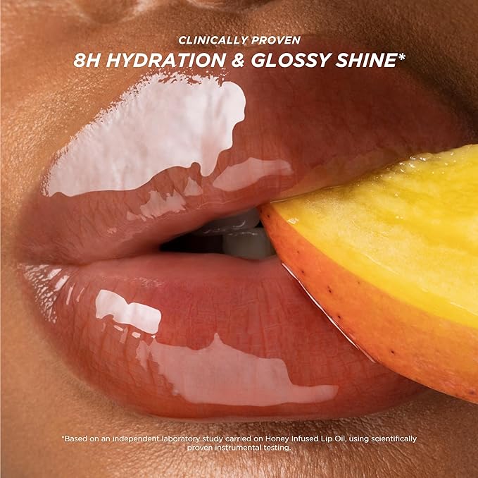 Gisou Honey Infused Hydrating Lip Oil, Nourishing Lip Moisturizer for Dry Lips, 0.27 fl oz (Mango Passion Punch)