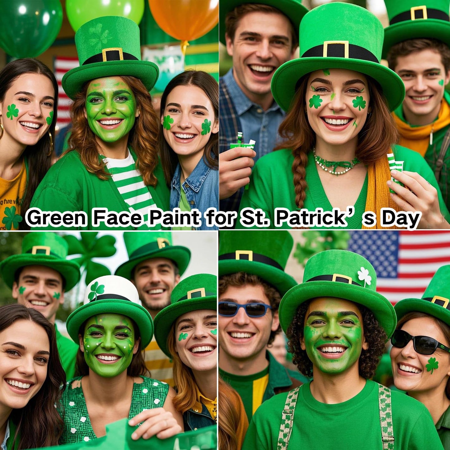 MEICOLY Light Green Face Body Paint,Washable St Patricks Day Face Paint Accessories,Green Makeup Face Painting for Adults and Ki