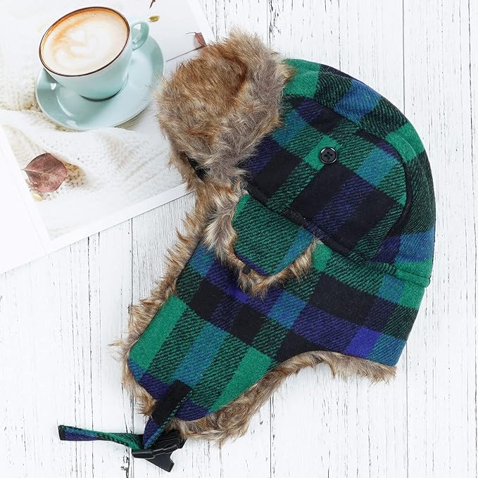 ONWAY Trapper Hat Winter Hats for Women Men with Faux Fur Ear Flaps