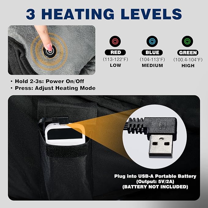 apollo walker Heated Oversized Camping Chair - Extra Wide Heavy Duty Padded Folding Camping Chairs for Adults with Adjustable Heating, Cooling Bag, Side Pocket, Cup Holder and Carry Bag