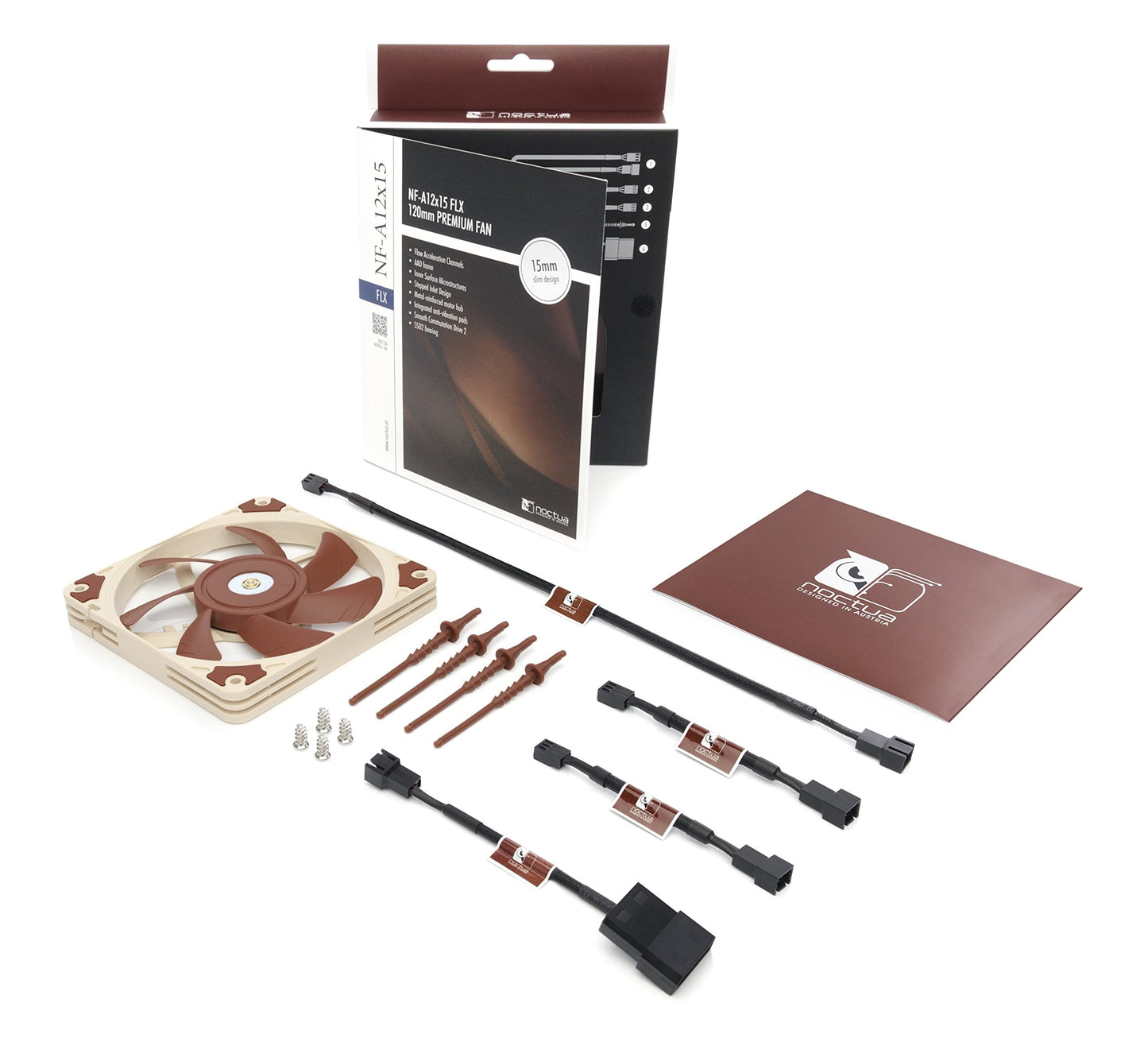 Noctua Nf-A12X15 Flx, Premium Quiet Slim Fan, 3-Pin (120X15Mm, Brown)