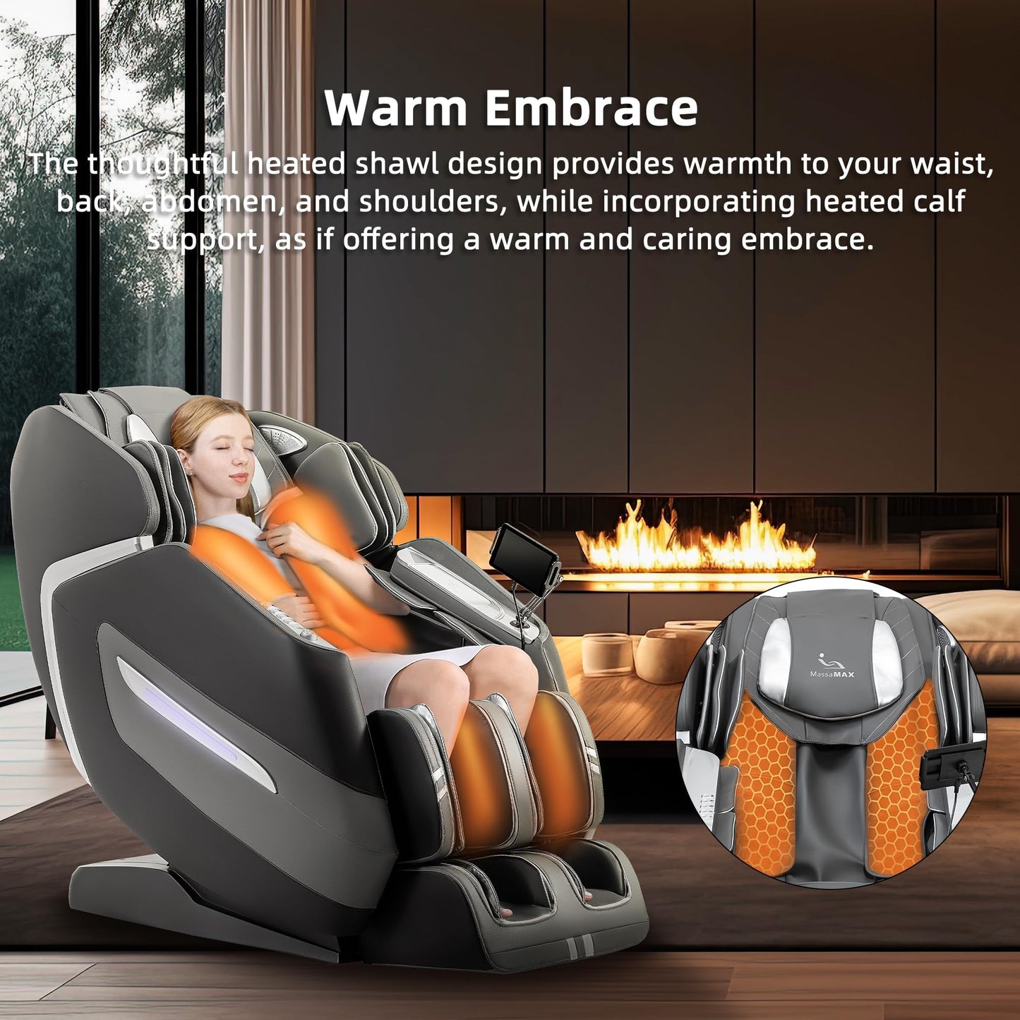 MassaMAX 4D Plus Massage Chair for Big & Tall People Full Body Massage Up to 6'10" & 500 lbs, 59" SL Track, OTA Cloud Upgrade - Never Outdated, APP Control, 27+ Modes, Auto Footrest Extension A580