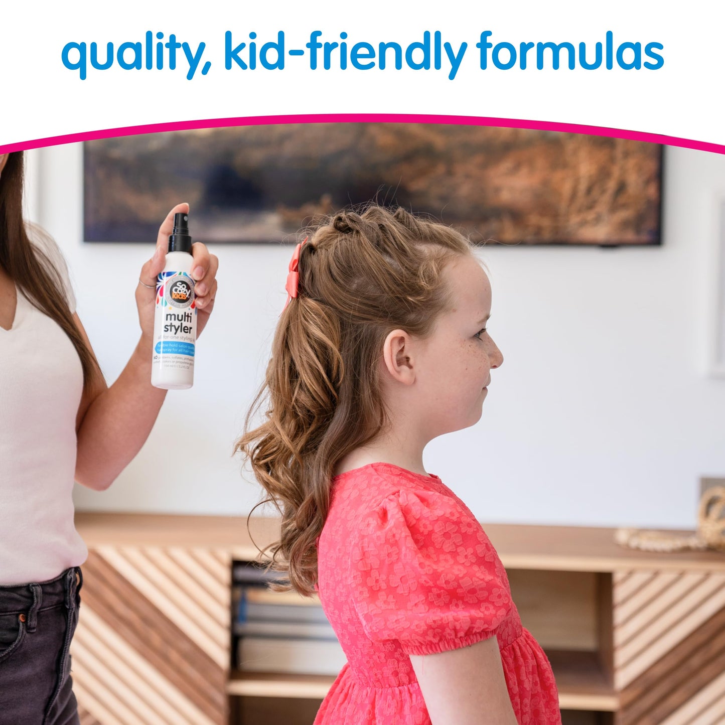 SoCozy Multi Styler, Styling Hair Spray for Kids, Safe for Everyday Use (5.2 Fl Oz) Holds Like a Light Gel, Gentle Formula with