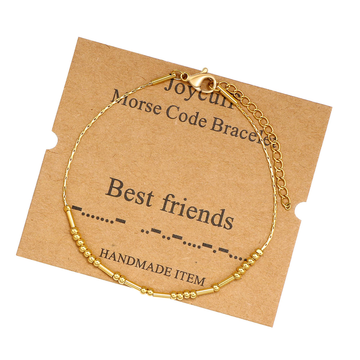 JoycuFF Best Friends Morse Code Bracelets for Women Inspirational Birthday Mother 's Day Christmas Gifts for Friend BFF Gold Bea