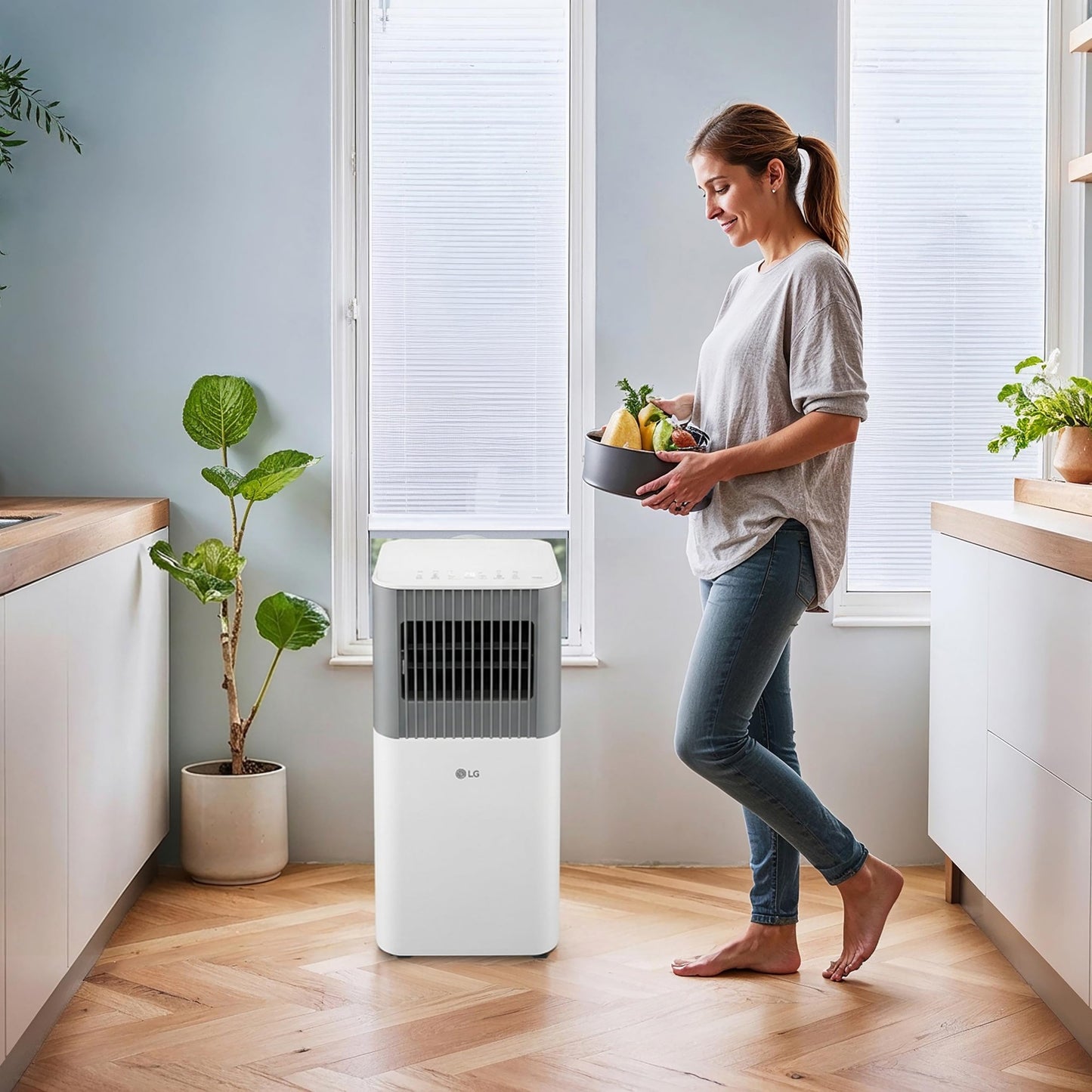 LG 6,000 BTU SACC (10,000 BTU ASHRAE) Smart Portable Air Conditioner, 115V, Cools 250 Sq.Ft. (10' x 25' Room), Quiet Operation, LCD Remote Control, Voice Control, Works w/Amazon Alexa, and Hey Google