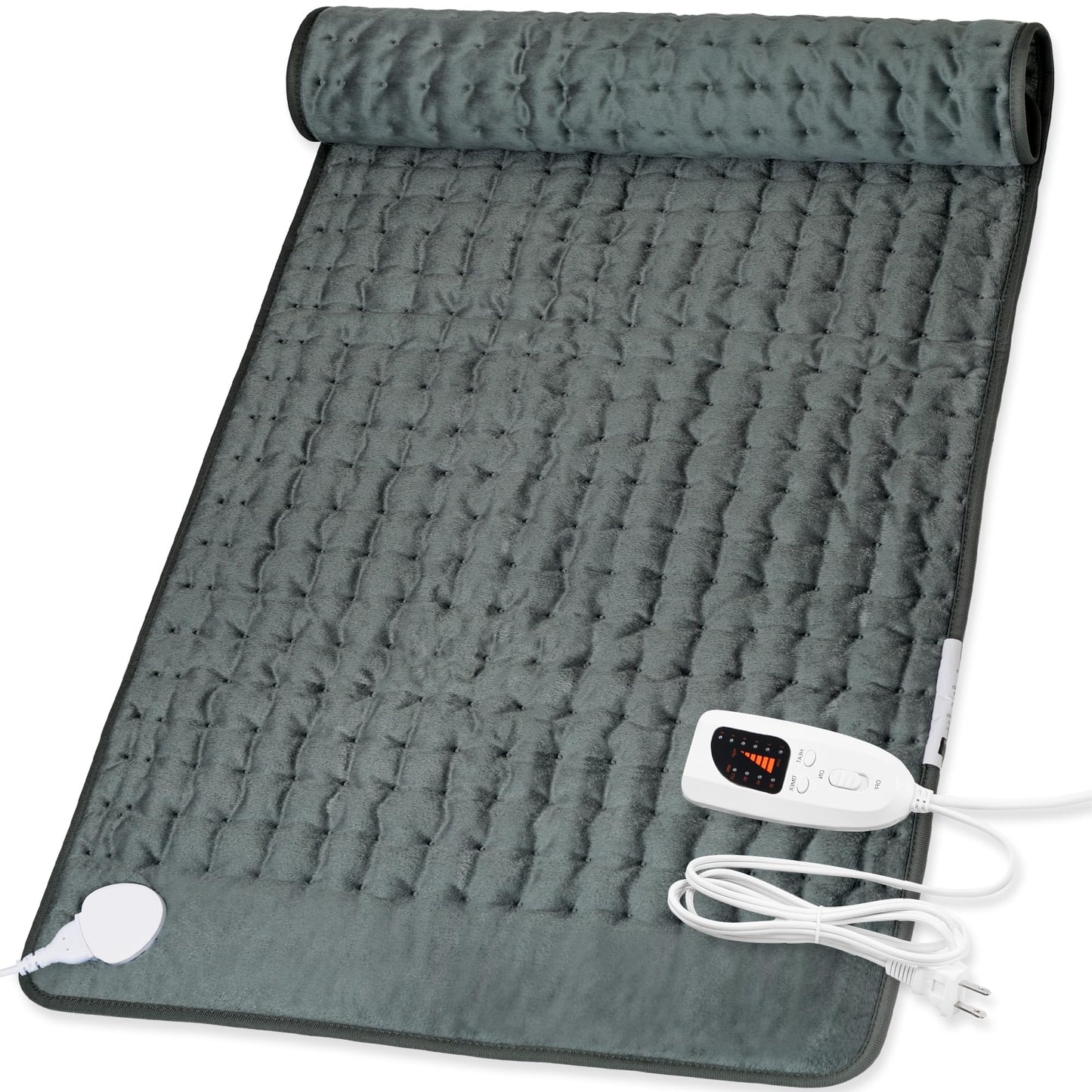 Deepsoon Heating Pad,Electric Heating Pads for Back,Neck,Abdomen,Moist Heating Pad for Shoulder,Knee,Arms,Legs,Dry/Moist Heat & Auto Shut Off,Christmas Gifts for Men and Women,Dark Gray,40x20 Inch