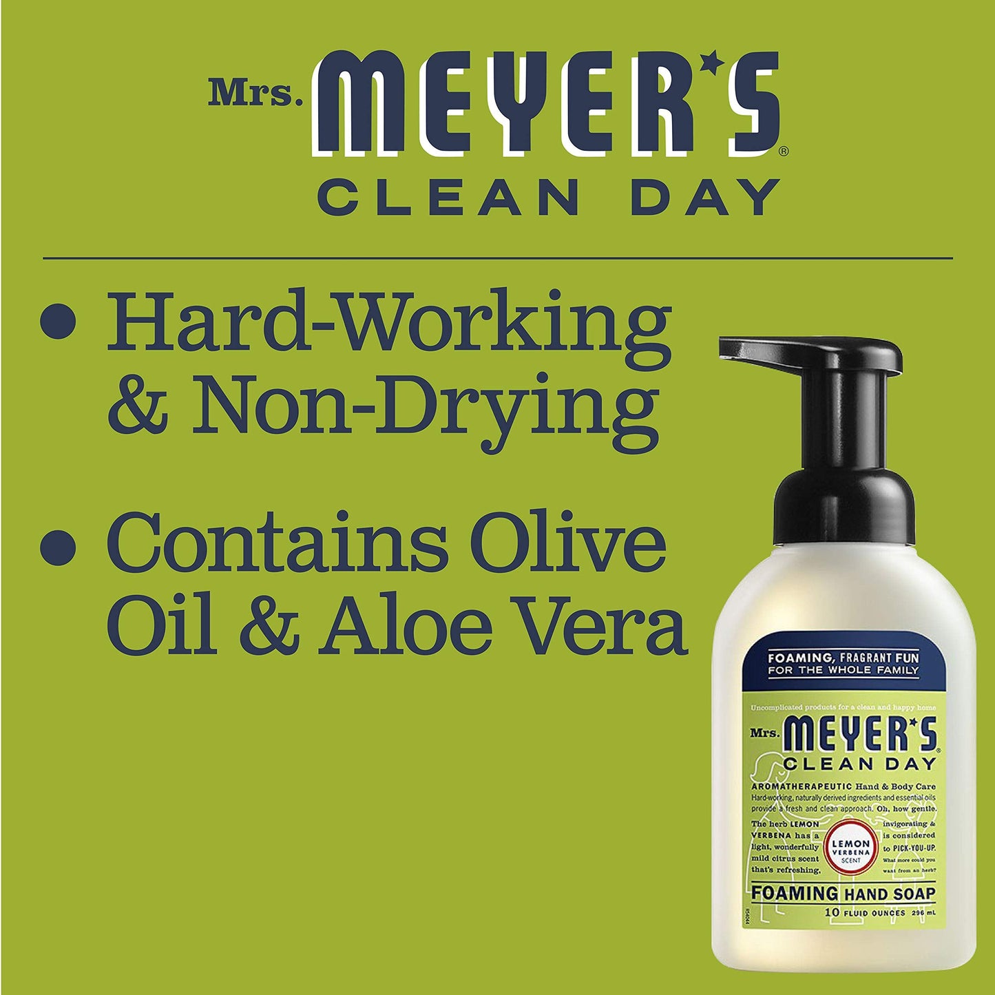 Mrs. MEYER'S Foaming Hand Soap, Lemon Verbena,10 fl oz (Pack of 6)