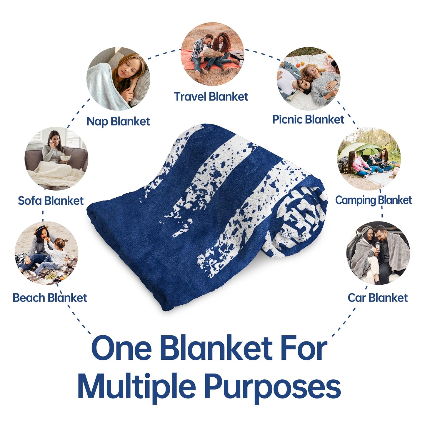 musaecoin Gifts for Boyfriend Birthday- American Flag Blanket with The Man The Myth The Legend- Boyfriend Gifts Ideas, Soft Useful Blanket Throw for Bed Sofa Car Napping Camping, 60”×50”