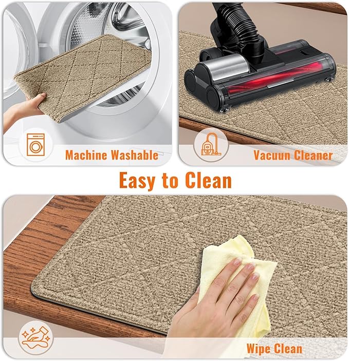 Stair Treads Non-Slip for Wooden Steps, 7Pack - 8" x 30" Edging Stair Runner Indoor for Kids Elders & Pets, Washable Carpet Stair Treads with Peel & Stick Reusable TPE Backing, Beige