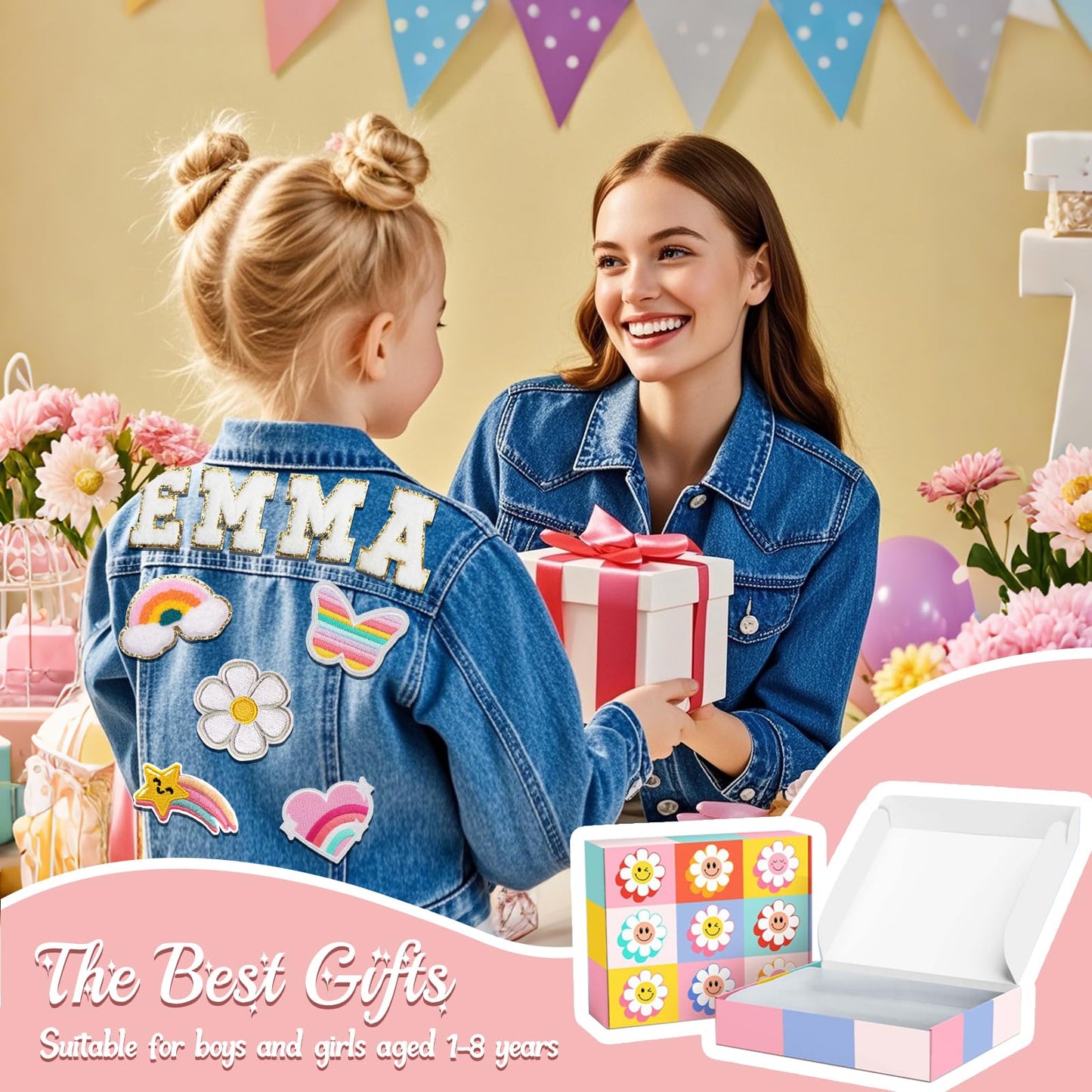 Personalized Kids Denim Jacket with Names, Custom Long Sleeve Jean Jacket, Boys' & Girls' Outerwear Jackets, 1-10 Year Old Toddler Girl Clothes, Personalized Girl Boys Birthday Christmas School Gifts