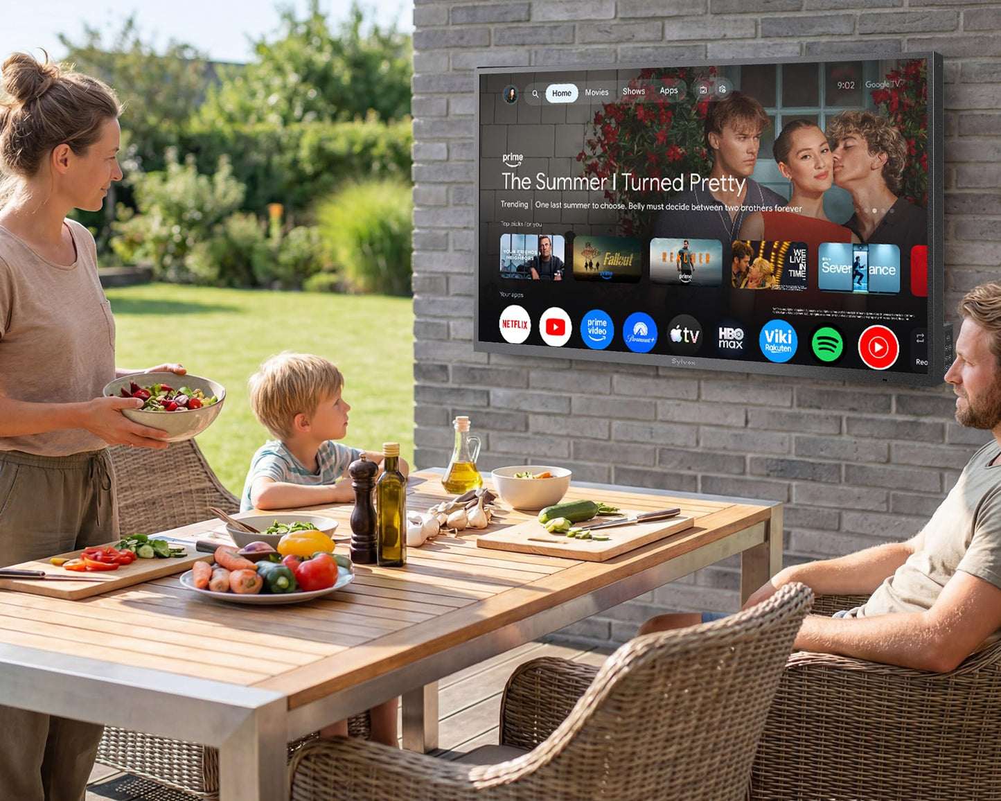 SYLVOX Outdoor TV, 75 inch Smart QLED TV, Full Sun 2000 Nit Sunlight Readable Display, Weatherproof, 4K UHD, IP56 Waterproof, Built-in Speakers, Commercial Grade Smart TVs(2026 Model)