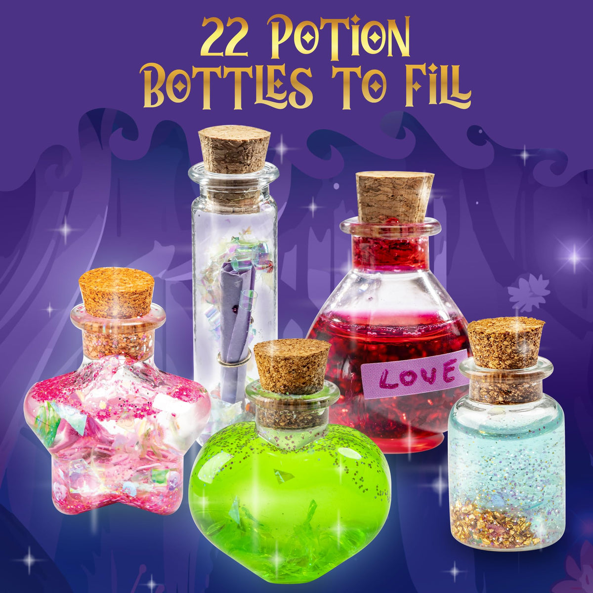 GirlZone Fairy Potions Wishing Craft Set - Kids Potion Making Kit with 50 Pieces to Create Fairy Potion Fun Crafts for Girls 8-12 - Gift for Kids