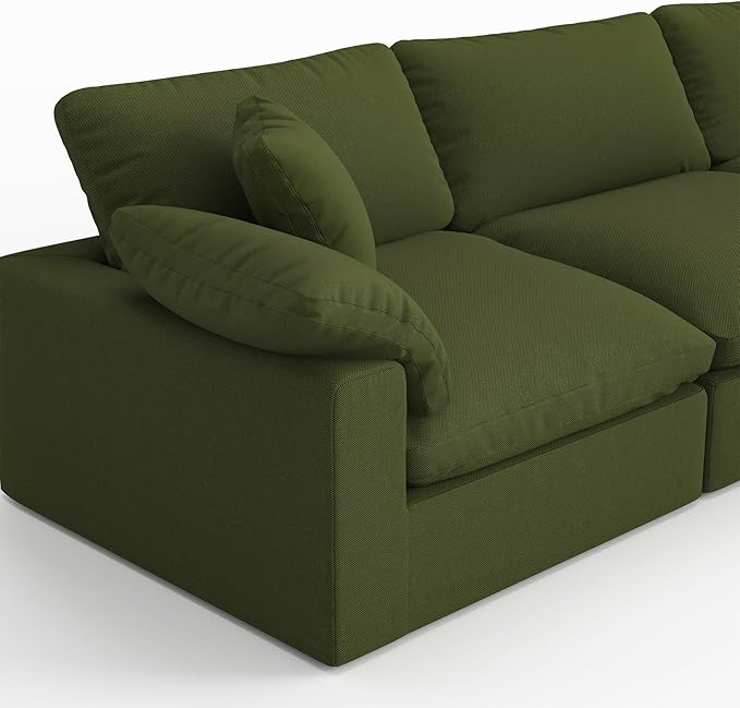 Forest aesthetics Modular Sectional Sofa,Extra Comfty Deep-Seat-Filled Couch,Green Modern Couches for Living Room,Apartment,Office,Small Space