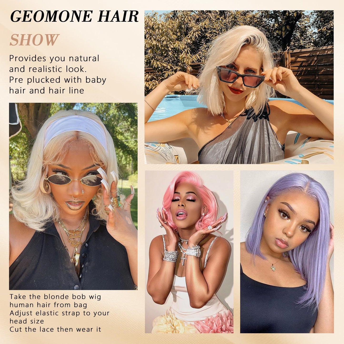 Blonde Bob Wig Human Hair 180 Density 12 Inch Straight 613 Bob Wig Human Hair 13x6 HD Lace Frontal Wigs, 100% Real Human Hair 61