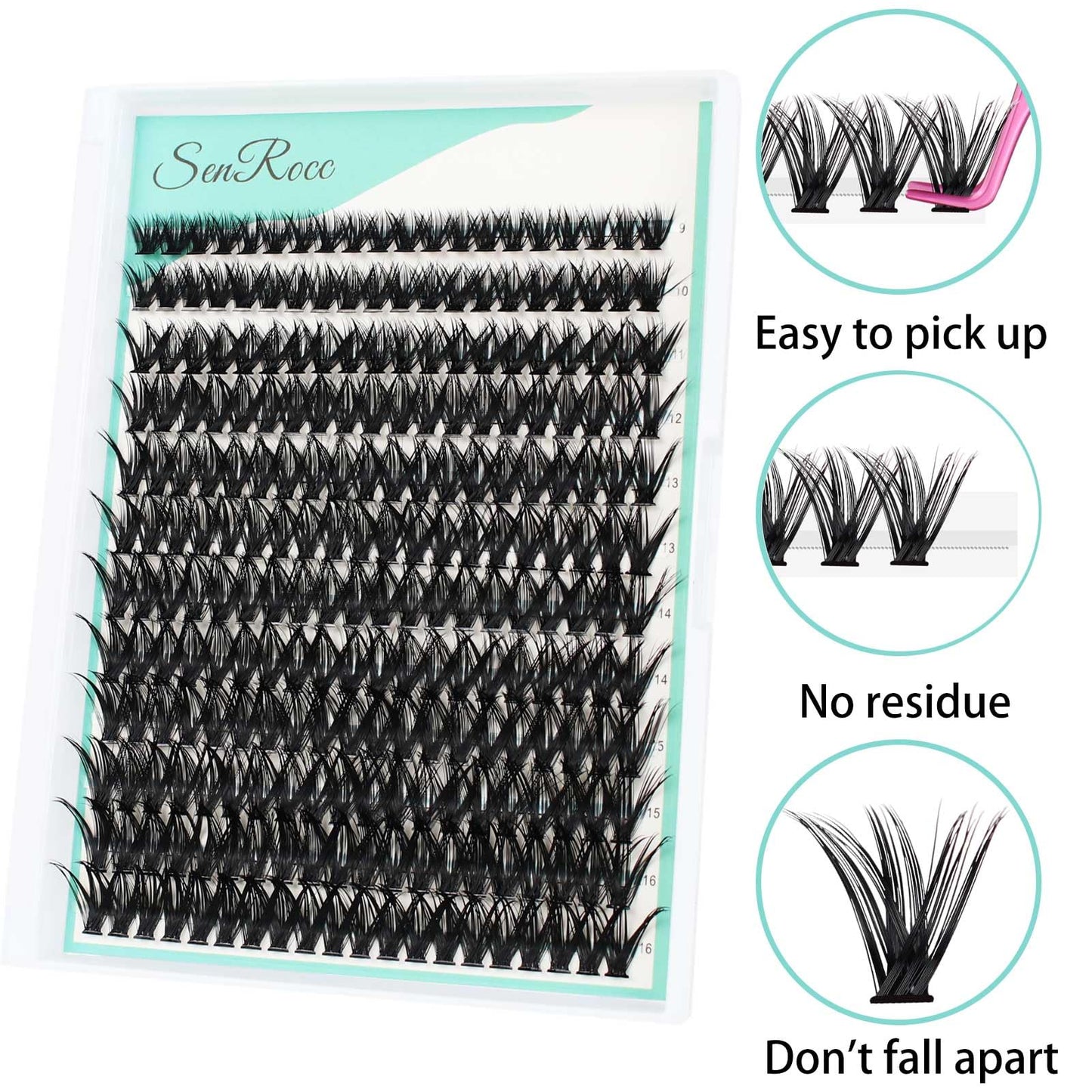 Individual Lashes 9-16mm Cluster Lashes D Curl Natural Look Mixed Tray 60D DIY Eyelash Extension Volume Lash Clusters Eyelashes