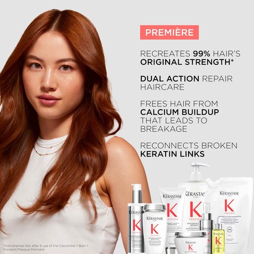 Kerastase Première Bain Décalcifiant Réparateur Shampoo - Gently Cleanses, Removes Calcium Overdose, Repairs & Strengthens Damaged Hair, 16.9 Fl Oz