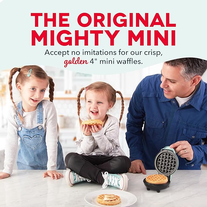 DASH DMW001SL Mini Maker for Individual Waffles, Hash Browns, Keto Chaffles with Easy to Clean, Non-Stick Surfaces, 4 Inch, Silver