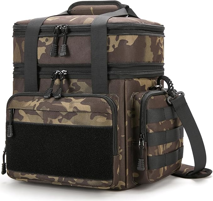 Gafetrey Tactical Lunch Box for Men, Insulated Bag Adult, Thermal Lunchbox Leakproof Waterproof Cooler Bag, Dual Compartme...