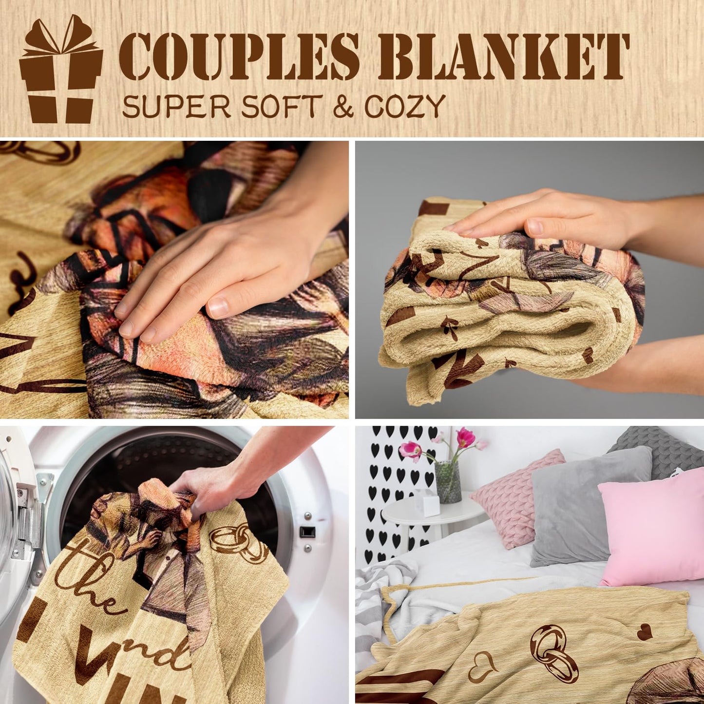 Neuturs I Love You Gifts for Her Him, Girlfriend Birthday Gifts, Christmas Romantic Birthday Gifts for Her Him Girlfriend Wife, Anniversary Wedding Gift for Women Men Couples Blanket 60"X50"