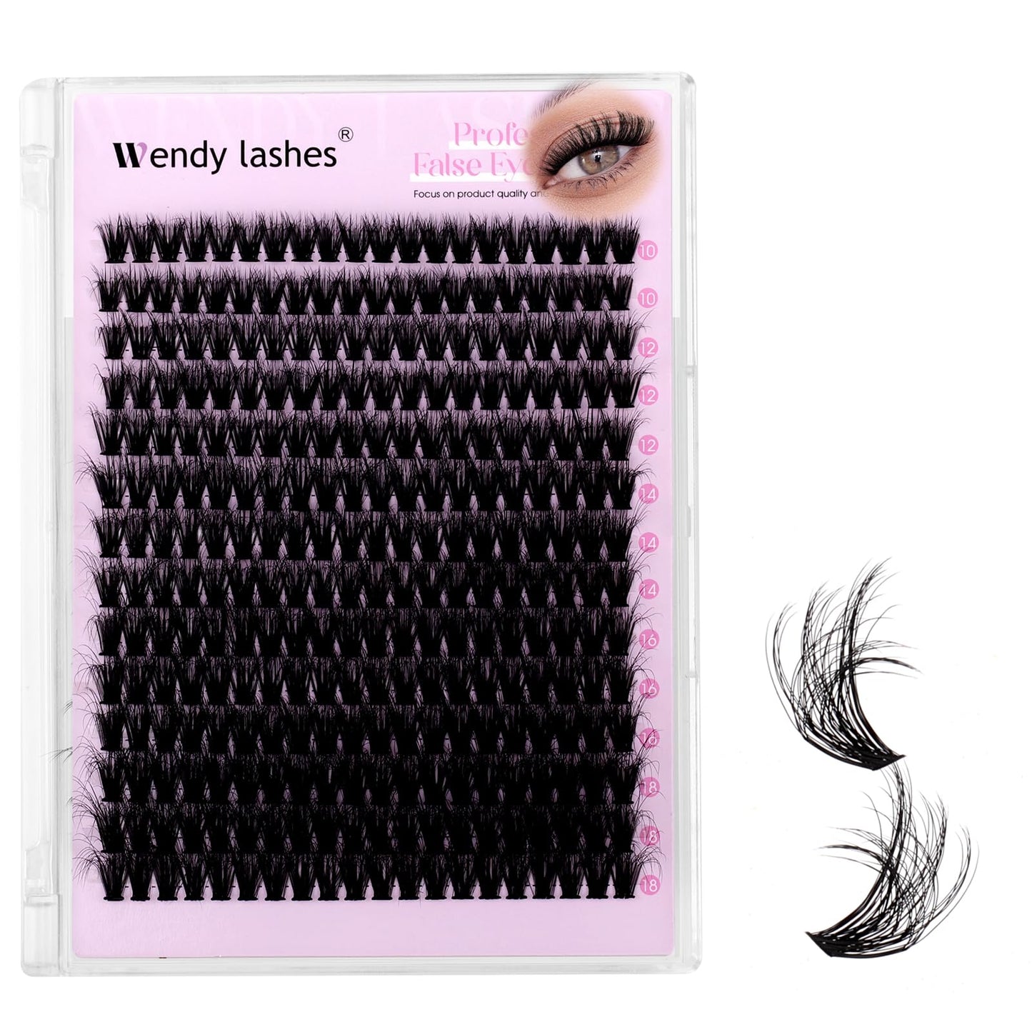 Lash Clusters 50D Wispy Individual Lashes 280PCS 3D Volume Lash Extensions 10-18mm Natural DIY Cluster Lashes for Beginners(50D,