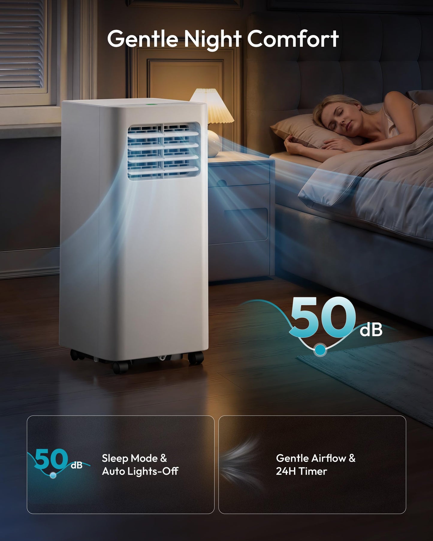 EUHOMY Portable Air Conditioners 12,000 BTU, 4-in-1 Portable Air Conditioner for Rooms Up to 550 Sq.Ft. with Cool, Fan, Dehumidifier, Sleep, Portable AC Unit with Remote & 24H Timer, Installation Kits