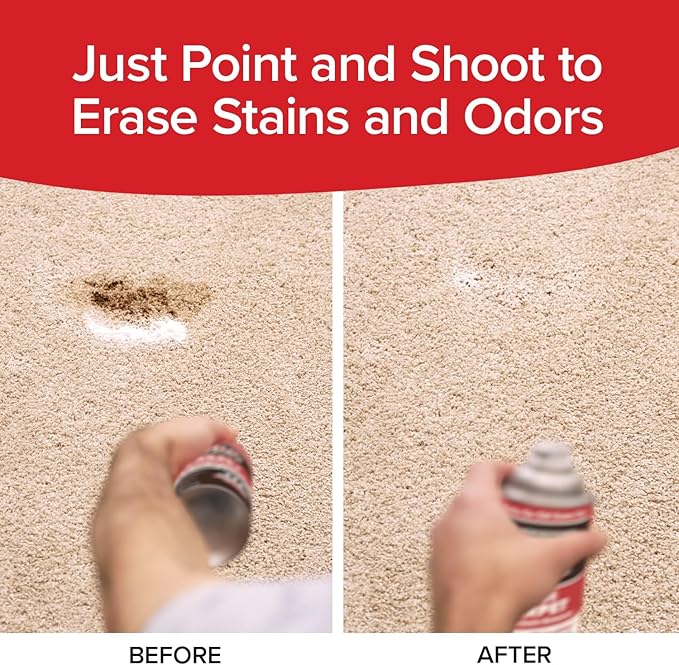 Horsepower Bull Shot No BS Carpet Spot & Stain Remover, AS SEEN ON TV, Made In USA, Just Point & Spray, No Bending or Scrubbing, Hands-Free, Stain-Lifting Foam-Action, Pets Stains & Odors, Soda & More