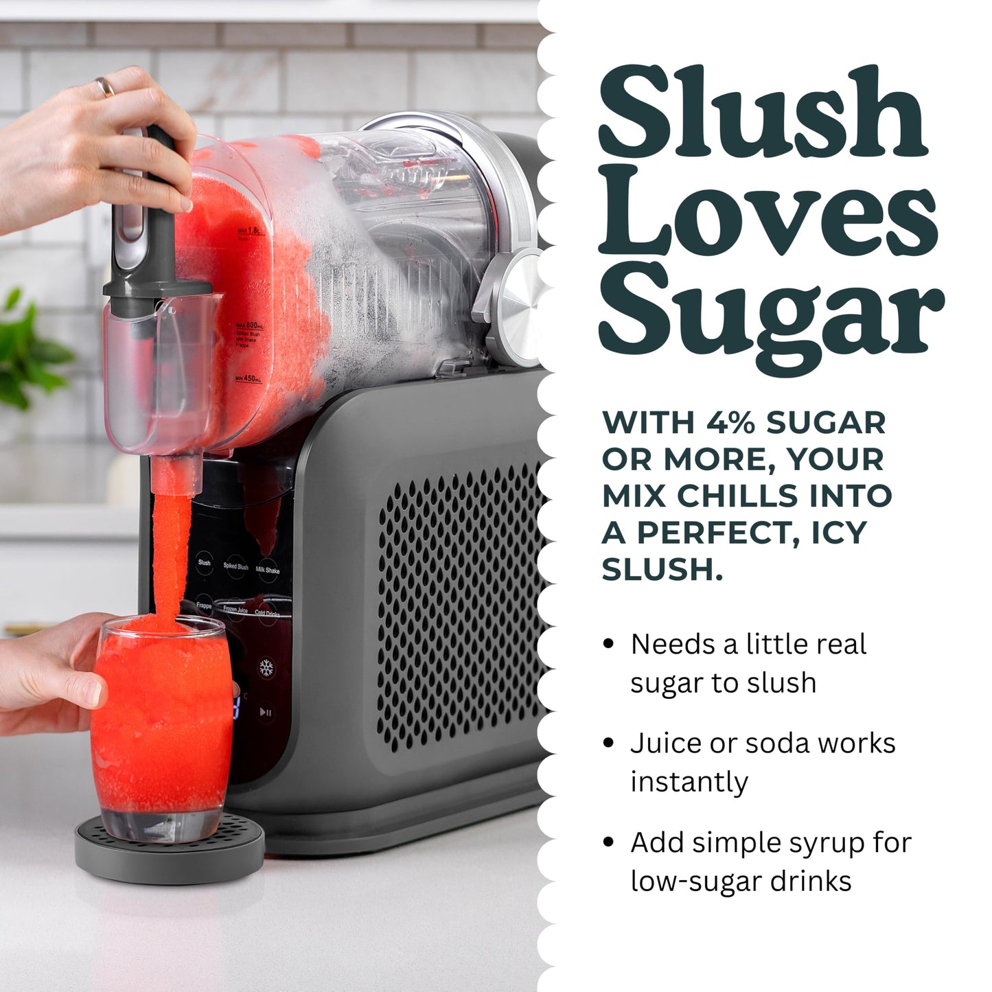 BLIZZEE Slushie Machine for Home 64 oz | Frozen Drink Machine with 6 Preset Programs | No Ice Needed | LED Display | Perfect for Milkshakes, Margaritas, Smoothies, Frappes and More [Dark Grey]