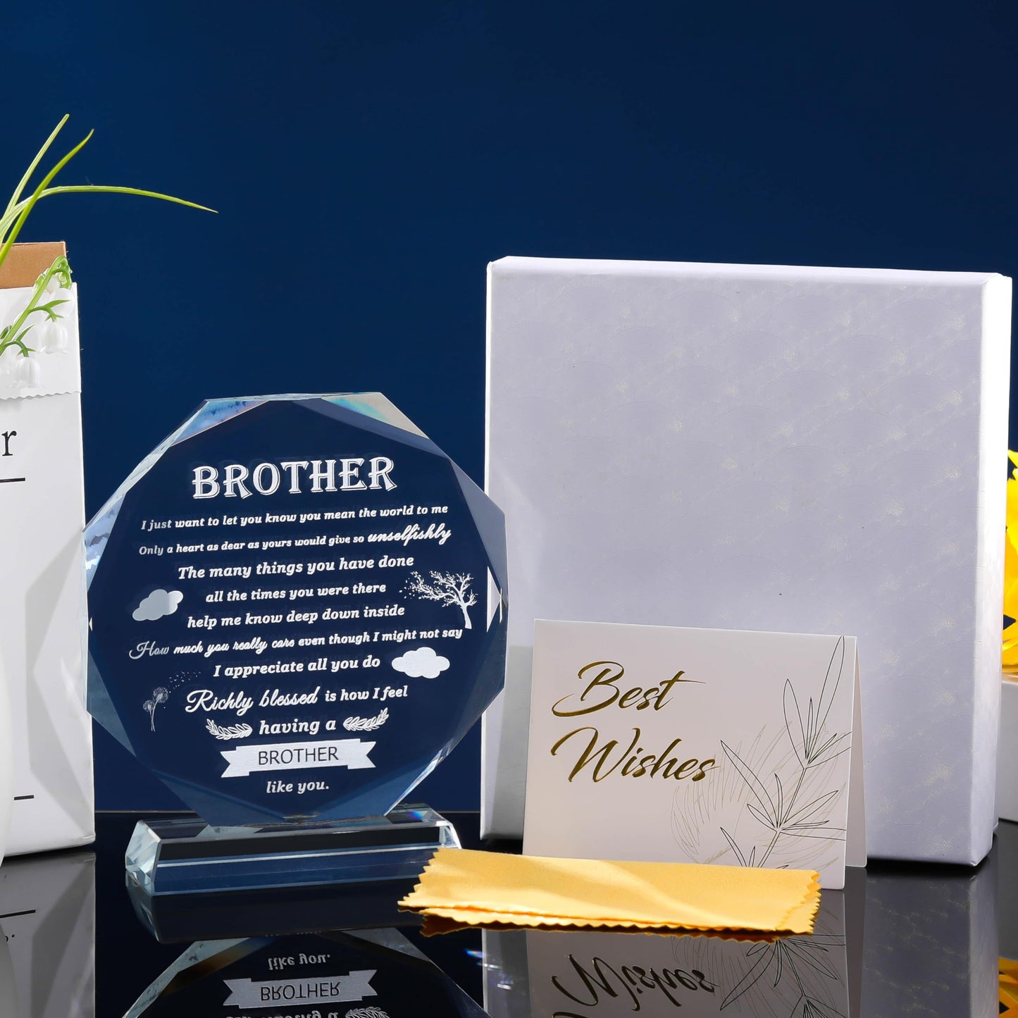 Gifts for Brother Crystal Brother Gifts From Sister Birthday Gifts for Brother Crystal Keepsake for Birthday Father's Day, Valentine’s Day, and Christmas.