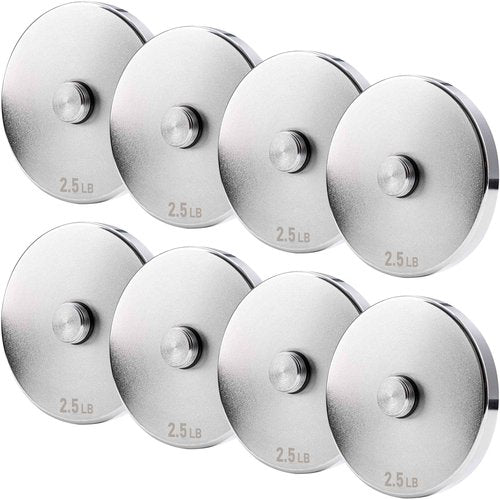 Northdeer 2.0 Upgraded Adjustable Steel Dumbbells Plates, Home Gym Workout for Men and Women, Compatible with Version 1.0 Dumbbell Set(2.5lbsx8) - Silver Version