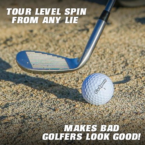 GoSports Illegal Max Spin Golf Wedge Set - Men's Right Handed Sand, Lob, Gap Wedge, Brushed Stainless