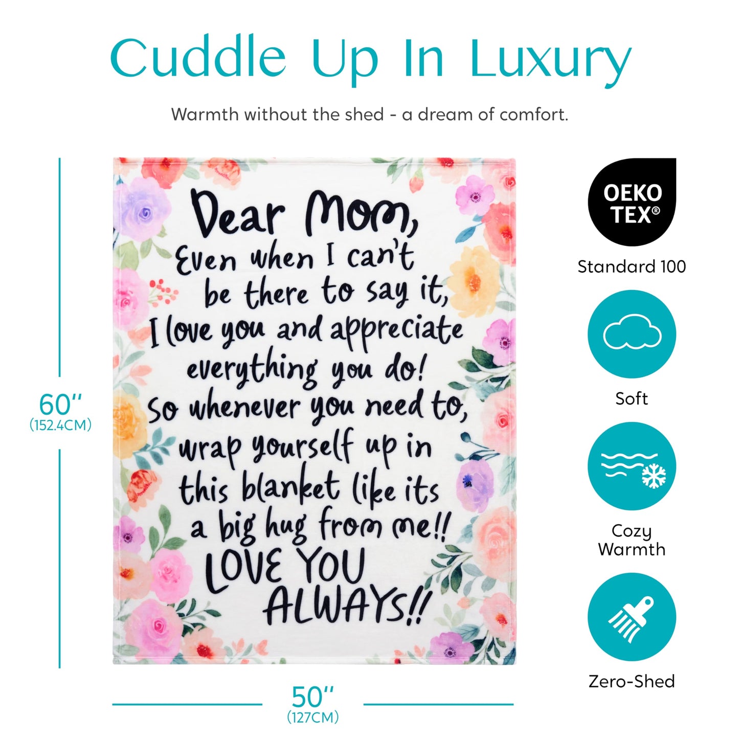Joiedomi Birthday Gifts for Mom Soft Flannel Mom Blanket for Women Wife Grandma Mothers Day Anniversary Present from Daughter Son 50" x 60" Pink