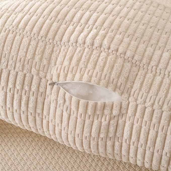 PAJEO Reading Pillow for Sitting in Bed, Large Backrest Reading Pillow with Arm Rest,Back-Rest Support Cushion for Sit Up on Couch, Sofa, and Floor, Dorm Essentials (Cream Corduroy, Large(19"))