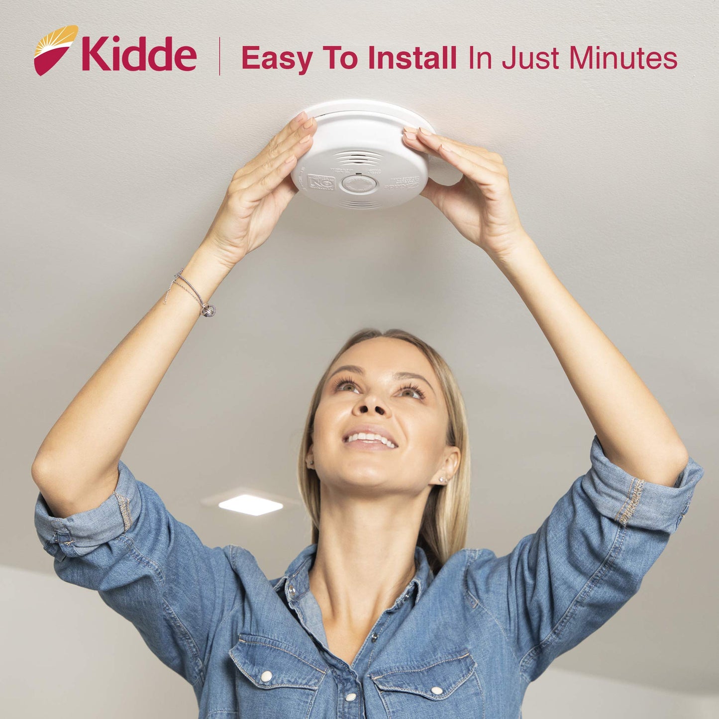 Kidde Smoke and Carbon Monoxide Detector Alarm with Voice Warning | Hardwired w/10 Year Lithium Battery Backup | Interconnectable | Model # i12010SCO, White