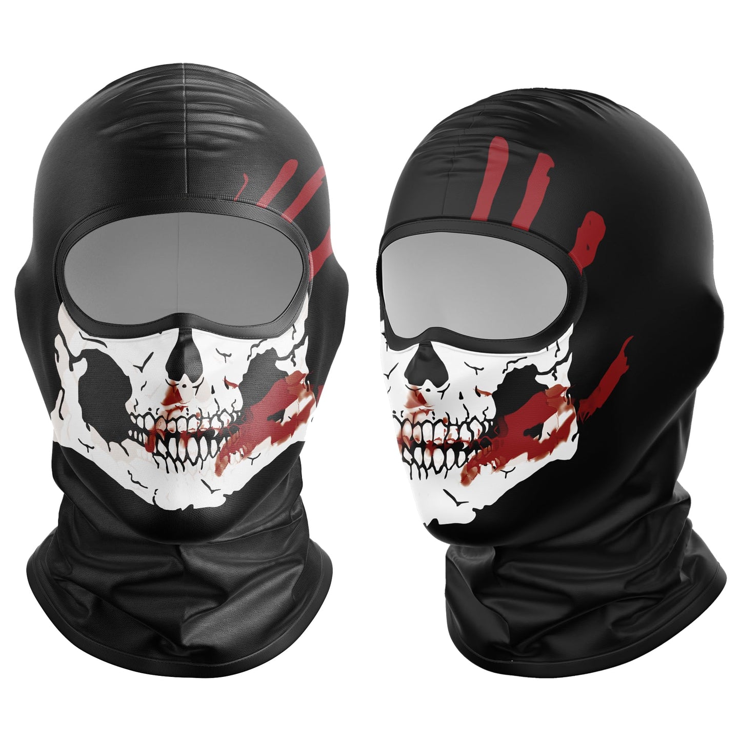 GOPEPOO 2-Pack Ghost Balaclava Face Mask for Men Women Scary Skull Skeleton Cosply Costume Halloween Airsoft Paintball Cycling Motorcycle Black