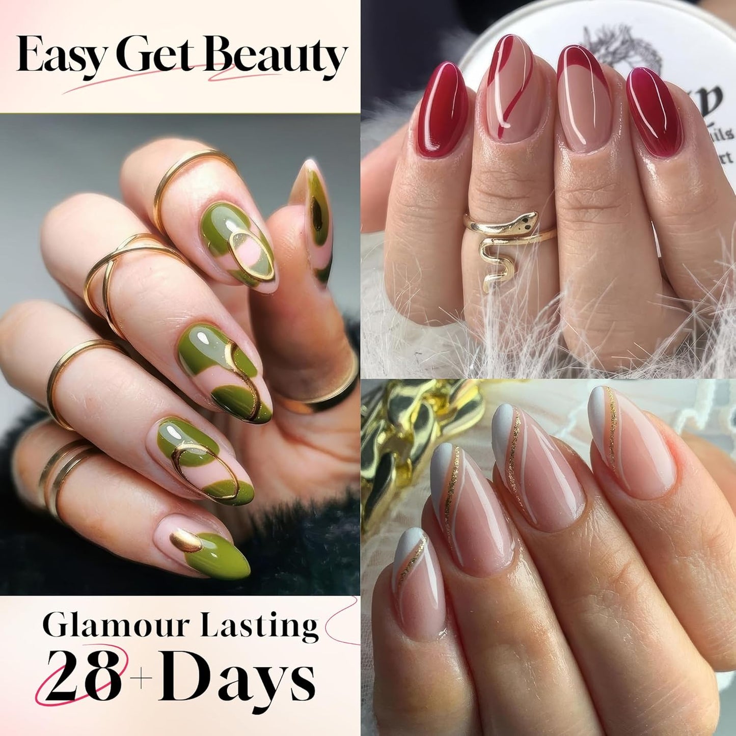 UNA GELLA Almond Shape Nail Tips Short: 504pcs Half Cover Almond Gel Nails Tips Matte Clear Fake Nails Self-handle for Nail Extension DIY Nail Salon for Her, 12Sizes