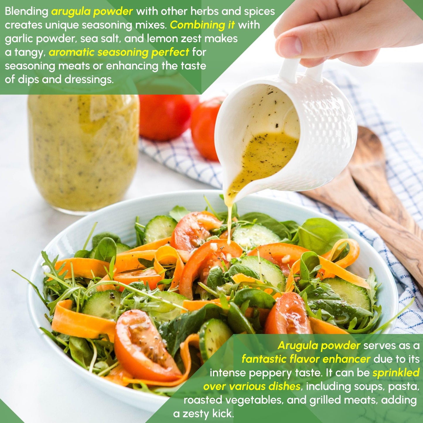 Arugula Powder 8 oz - Pure Powder Great for Seasonings, Salads