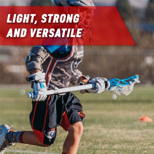 Silverfin Lacrosse Head, Strung Lacrosse Head, Unstrung Lacrosse Head, Mens Lacrosse Stick, Lacrosse Stick Head, Mens Strung Lacrosse Head, Lacrosse Head Strung (Camber Strung, Light Blue)
