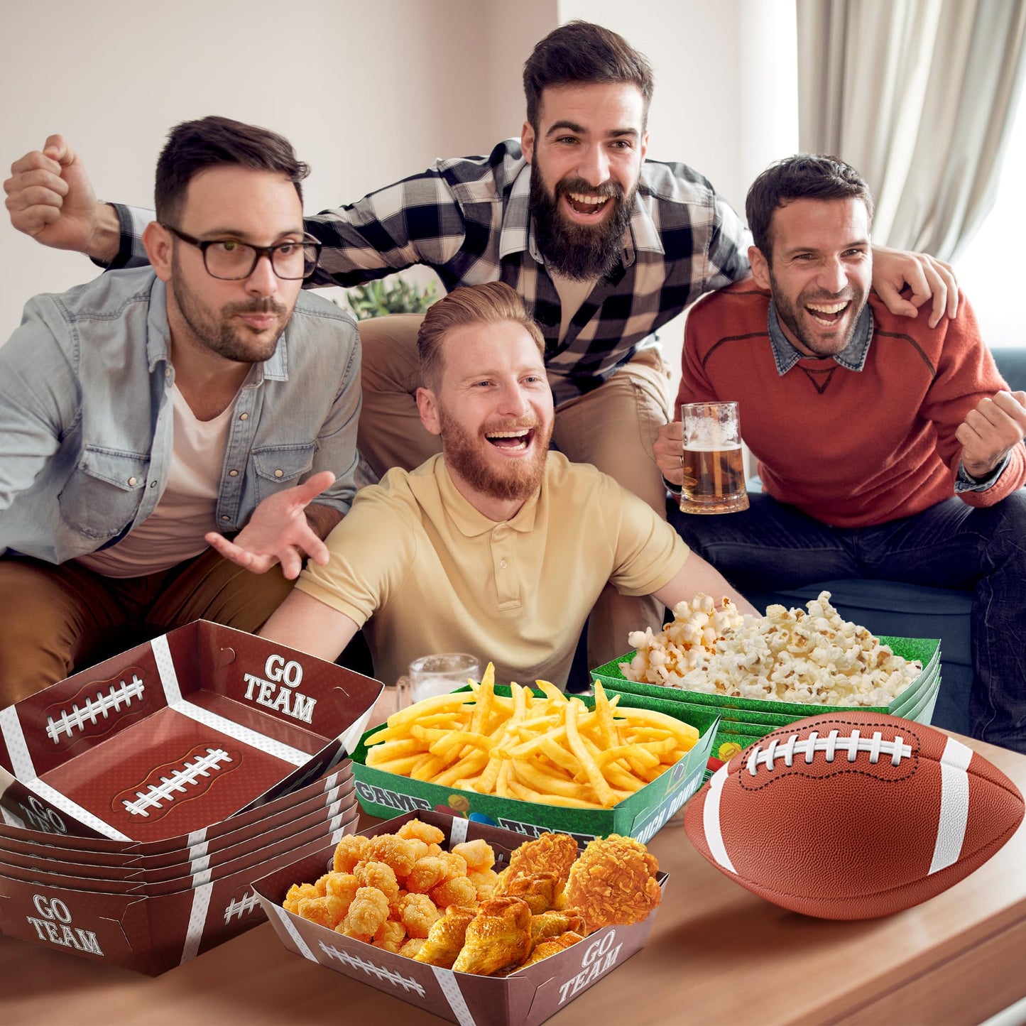 OHOME Football Party Supplies - 40 Pack Football Party Decorations 2026 | Football Plates Disposable Trays for Football Party Favors - Football Accessories Decor for Birthday Party