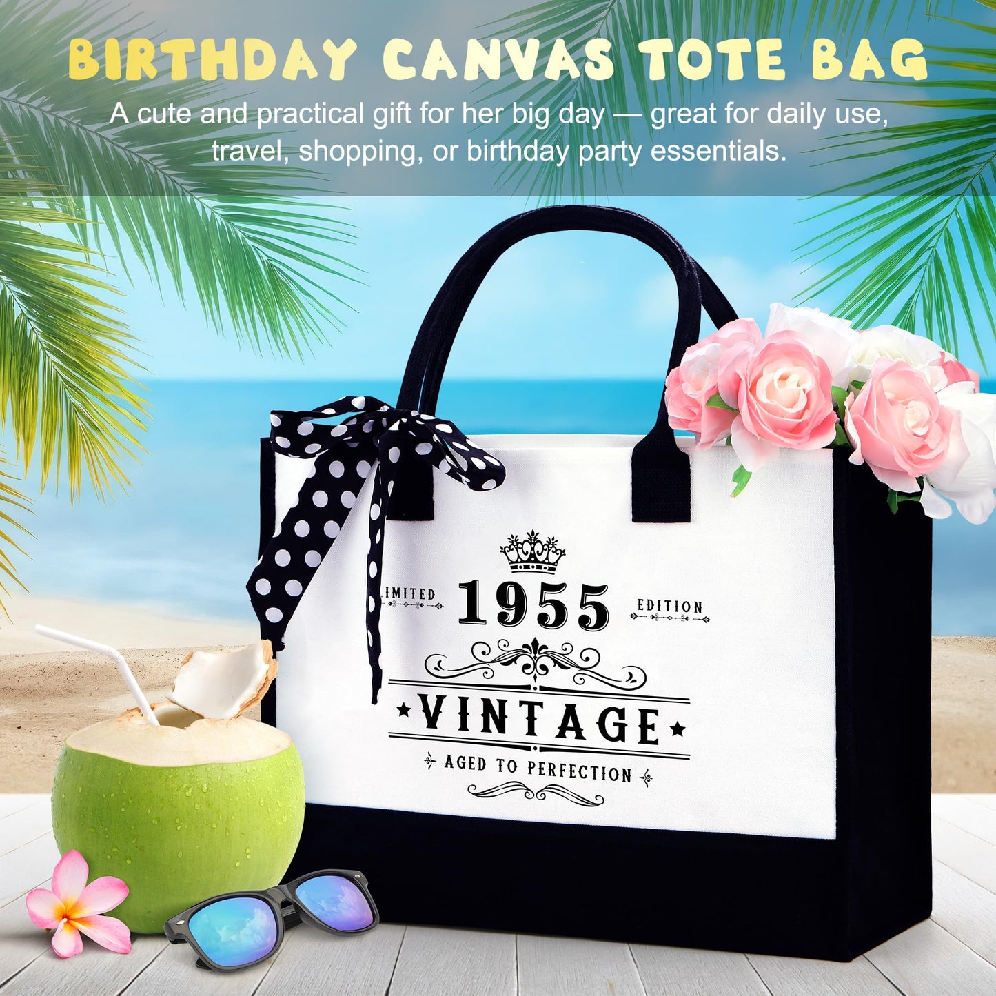 70th Birthday Gifts for Women 70 Year Old Birthday Gifts for Women Cool 1955 Gift for 70 Year Old Woman Happy 70th Bday Decoration Gift Ideas for Woman Female Mom with Tumbler Tote Bag Funny Socks