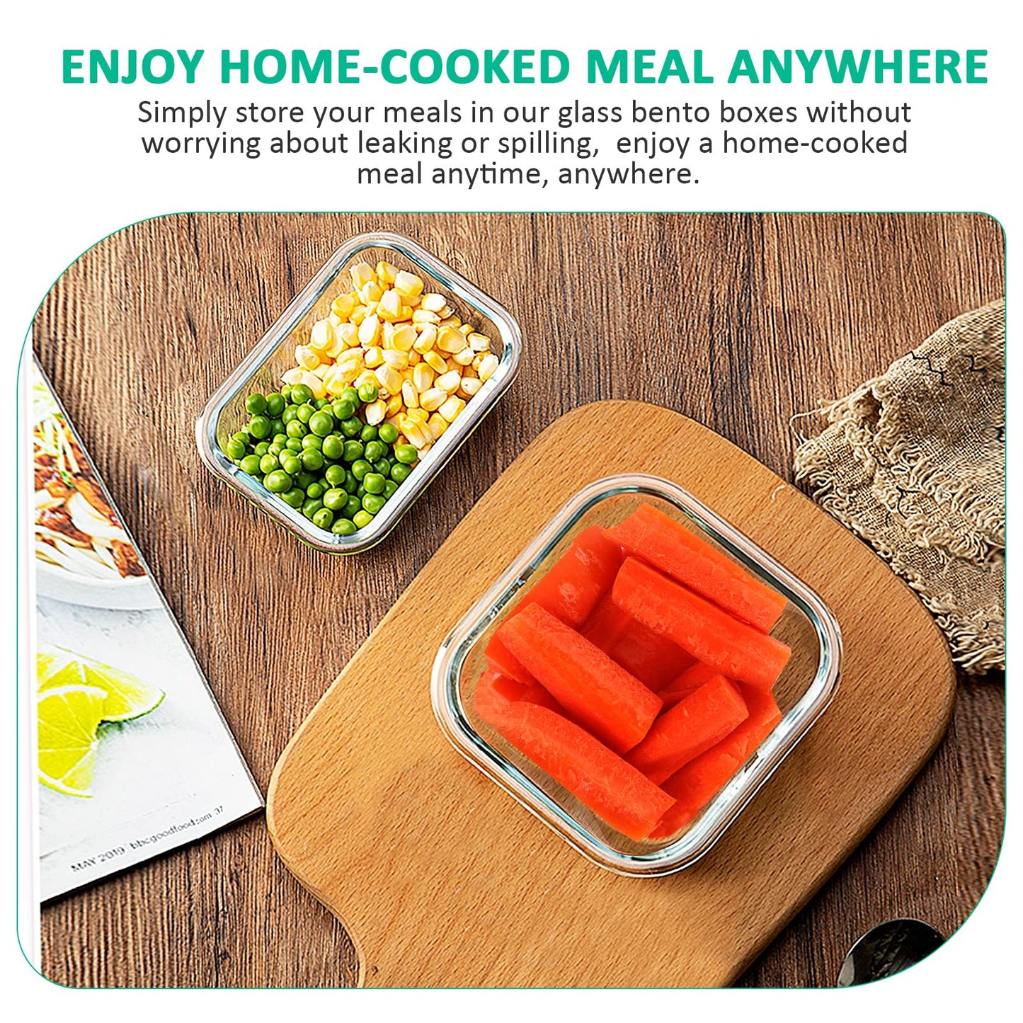 KOMUEE 24 Pieces Glass Food Storage Containers Set,Glass Meal Prep Containers-Stackable Airtight Glass Storage Containers with lids,Freezer, Microwave, Oven Safe,Gray